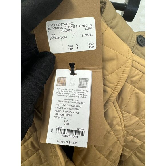 Burberry Women's Tything Diamond Quilted Double Breasted Long Jacket Bis… - Picture 11 of 13